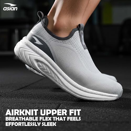 Image of ASIAN Hypercushion Walk-02 Men's Walking Shoes | Slip-On Knit Walking Shoes with E-TPU Energy Return Sole, Memory Foam Arch Support, Breathable Upper & Grip Outsole, Gym & Travel