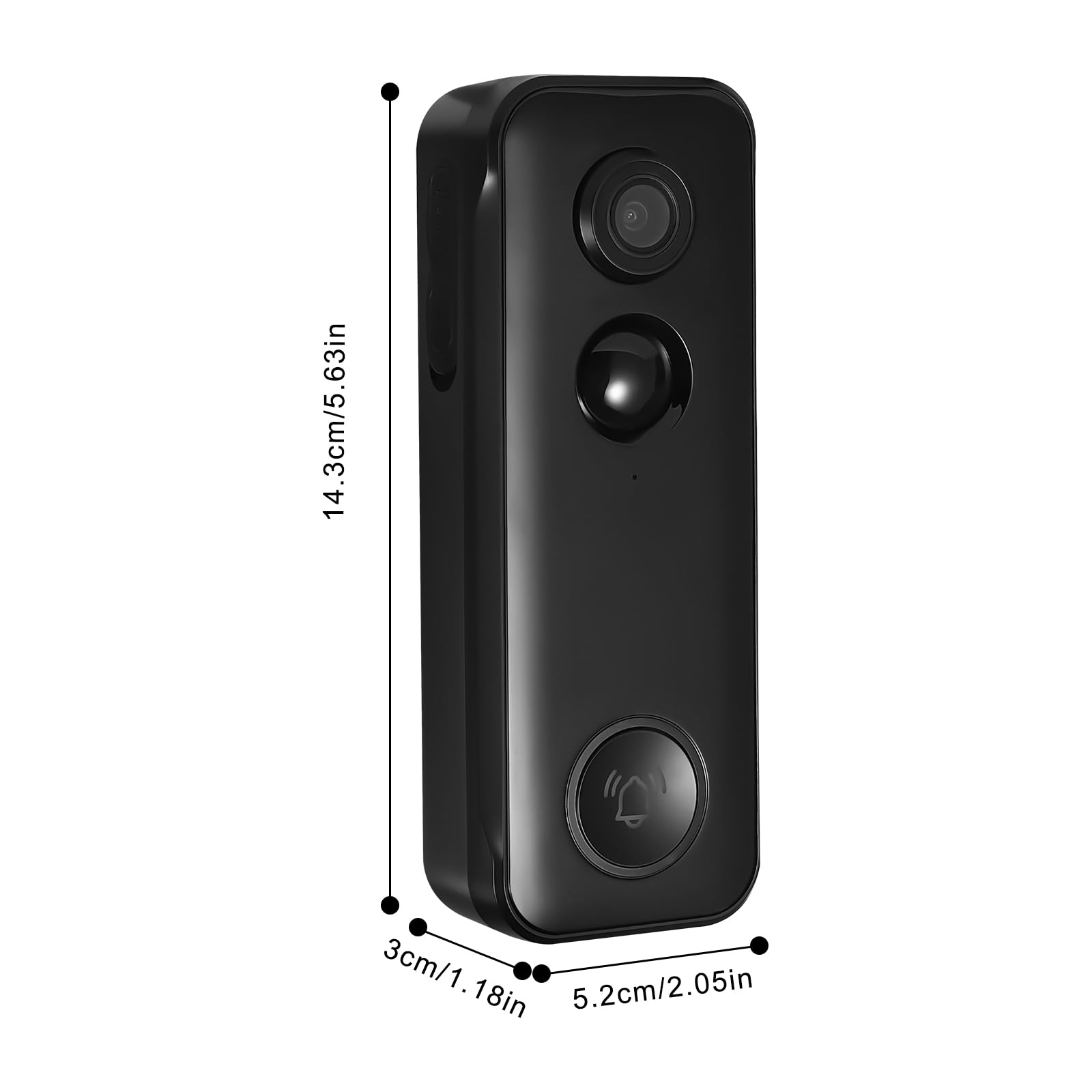 Timbre de puerta inteligente con cámara gran angular de 3 MP, 110°, volumen ajustable y varios tonos de llamada, compatible con memoria SD y nube, WiFi, 5200 mAh, resistente al agua