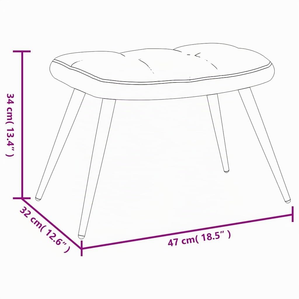 vidaXL Fauteuil Relax avec Tabouret en Velours Noir