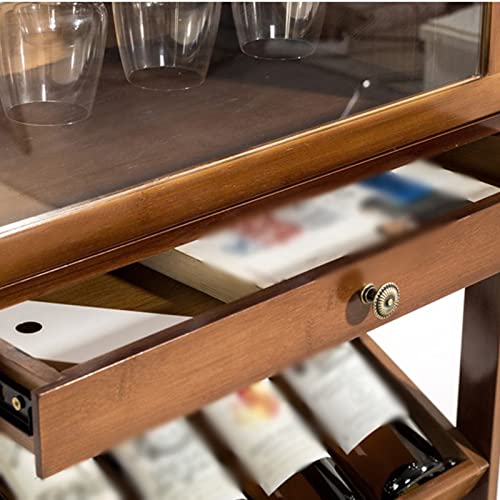 TJYYGHUJ Weinschrank Weinschrank mit Getränkehalter aus Edelstahl, Restaurant, kleines Weinregal aus Massivholz, Wohnzimmer, 53 x 33 x 130 cm, Weinkiste, Weinregal 5 TJYYGHUJ Weinschrank Weinschrank mit Getränkehalter aus Edelstahl, Restaurant, kleines Weinregal aus Massivholz, Wohnzimmer, 53 x 33 x 130 cm, Weinkiste, Weinregal