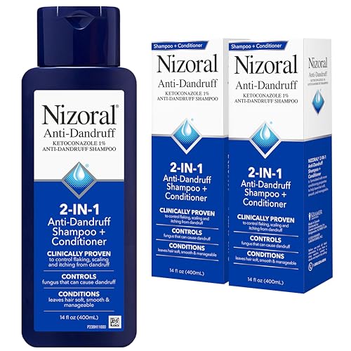 Image of Nizoral 2-in-1 Anti Dandruff Shampoo and Conditioner, 14 Fl Oz, 1% Ketoconazole (Pack of 2)