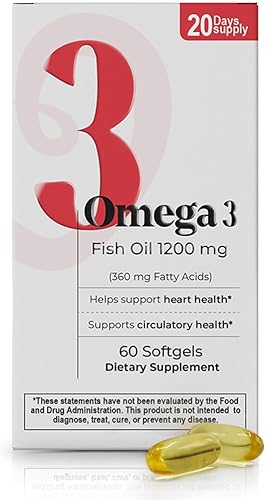 Miniatura 8 de Aceite de pescado 1200 mg - 360 mg de ácidos grasos omega-3 - Apoya la salud cardíaca, la salud circulatoria y la función cognitiva, suplemento de