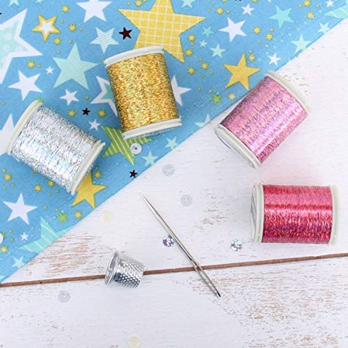 Hilo holográfico ThreadArt Sparkle 300M Fucsia miniatura 4