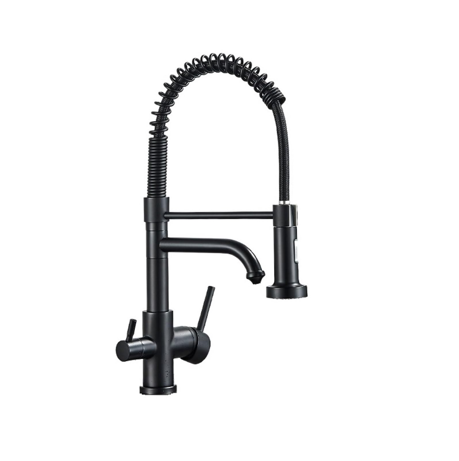 BHFPFZA Matte Black Kitchen Faucet Water Filter Purifier with Dual Sprayer - Easy Install Drinking Tap Mixer for Home Sink