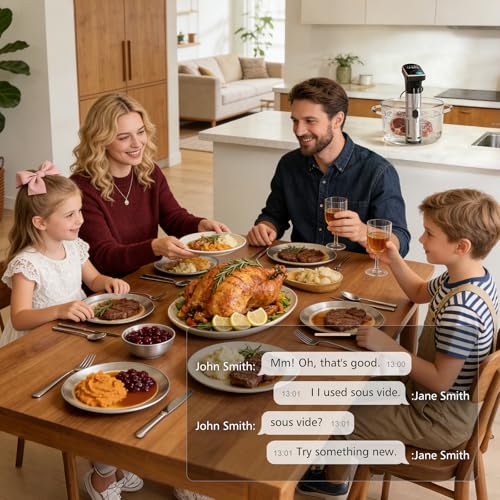 Image of 1300W Sous Vide Cooker | Quiet Immersion Circulator with Brushless Motor, IPX7 Fully Waterproof, 6 One-Touch Presets,No APP