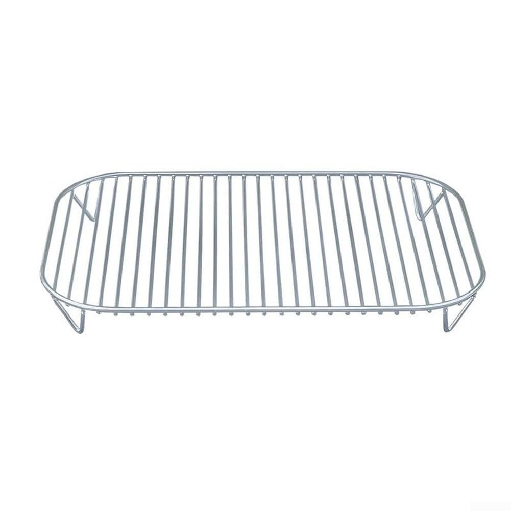 Rejilla de acero inoxidable de doble capa para barbacoa al aire libre, rejilla de cocción plegable para OG700 OG701 malla de acabado plateado (paquete de 2)
