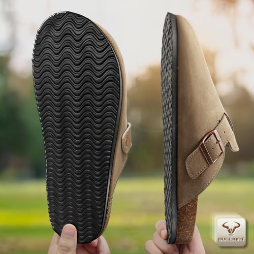 BULLIANT Women Clogs-Comfortable Mules Slippers Sandals Nurse Shoes Unisex for Men-Cushioned Footed Flannel-Lined Upper4