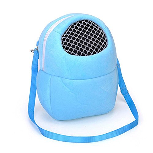 HYGMall 1 PC Suspendu Pour Petits animaux Voyage Pur Couleur Hamster Poche Sac Rat Hérisson Ferret Pet Carrier Sommeil Sac À Main Portable Urine Voyage Sac (L, Bleu) Cover