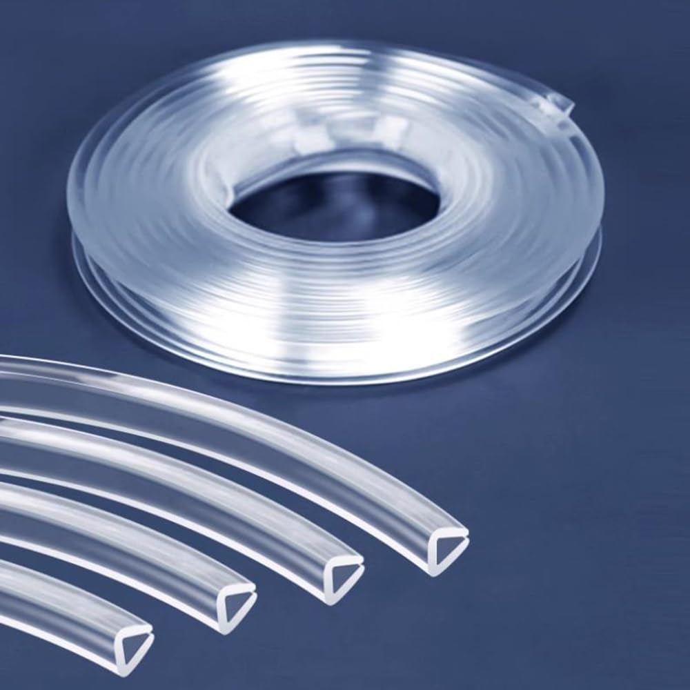 HAEKEBC Glaskantenschutz Transparente Kantenstreifen 0,5–26mm U-Kantenschutz Silikon Kantenschutzstreifen, Transparenter Eckenschutz Für Haustürfenster(12-13mm)