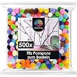 pompons basteln wolle anleitung MEGA MIX - OfficeTree Pompon Mix 500 Bastel PomPons ca. 10mm Durchmesser. Bunt gemixt aus verschiedenen intensiven Farben.