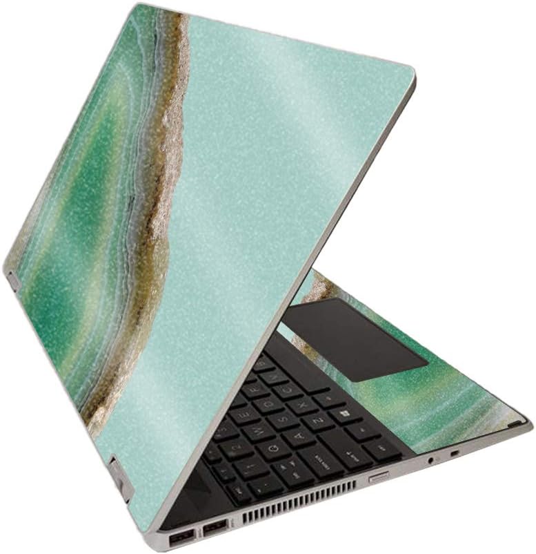 MightySkins Glossy Glitter Skin for HP Pavilion x360 15" (2020) - Green Agate | Protective, Durable High-Gloss Glitter Finish | Easy to Apply, Remove, and Change Styles | Made in The USA