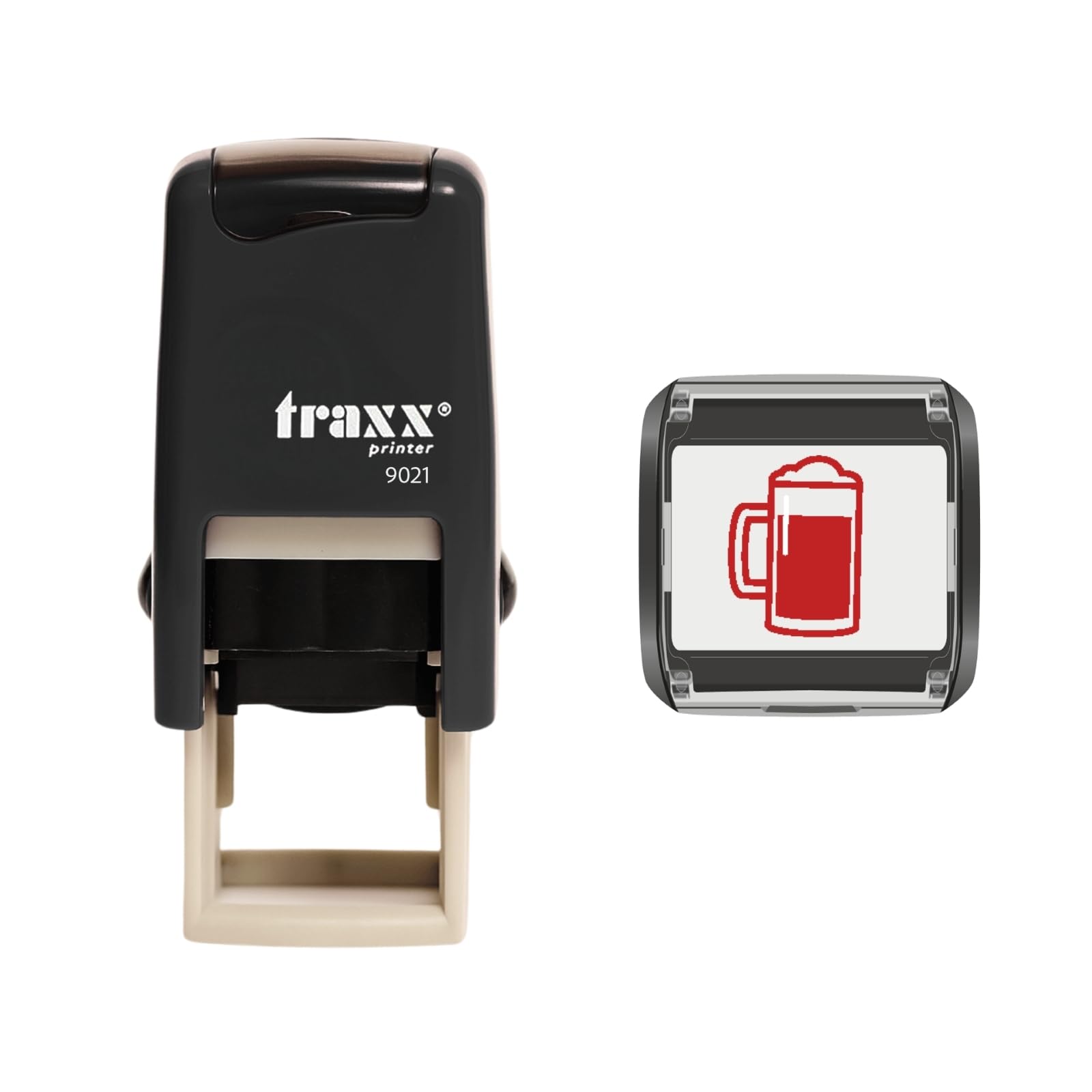 Traxx 9021 Loyalty Card Self Inking Rubber Stamp Pub Club Bar Brewery Alcohol *A Red Pint of Beer Design*