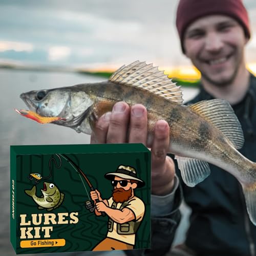 Calendrier de l'Avent de pêche réutilisable avec 24 accessoires pour eau douce et mer