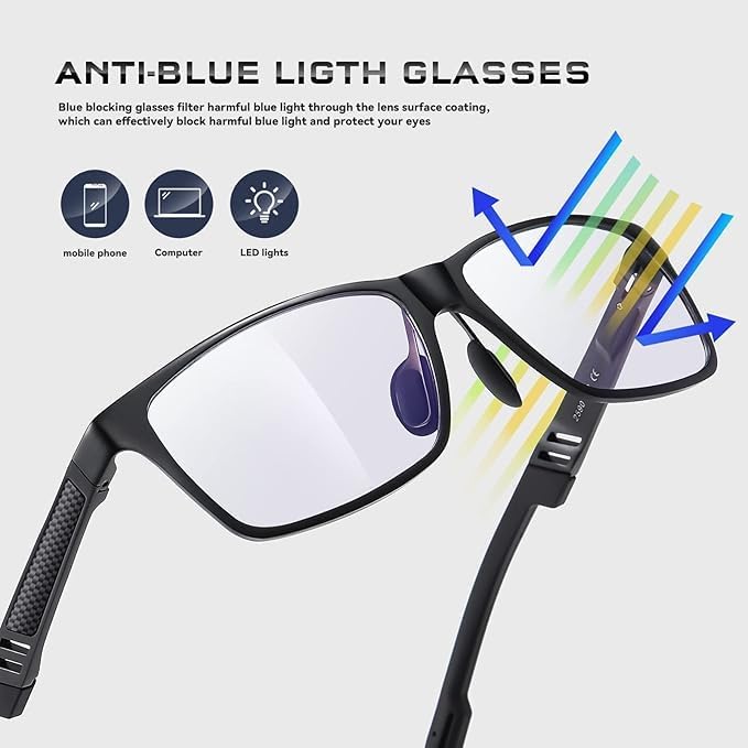 Image of Blue Light Blocking Glasses Metal Frame for Men /Woman Gaming Computer Screen Glasses