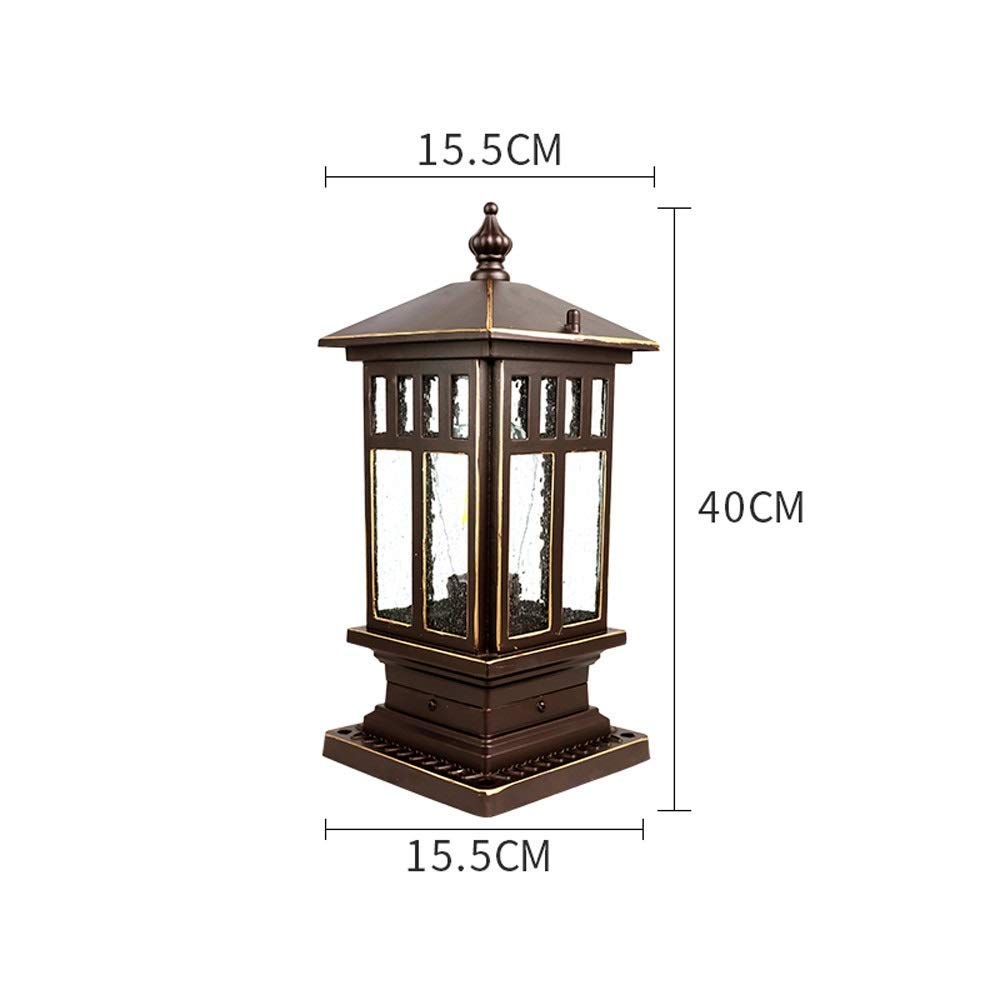 Esterno IP54 Lampada a Colonna in Vetro Impermeabile Decorazione Comunità Paesaggio Villa Corridoio Paletto in Alluminio Pilastro Illuminazione Patio Recinzione del Giardino E27 Lanterna a Muro