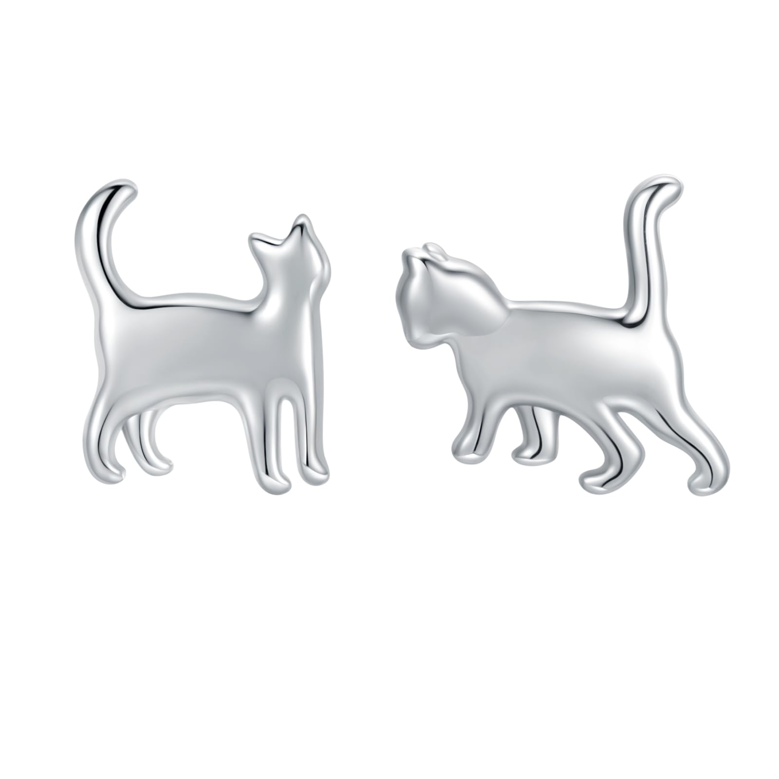 Sterling Silver Cat Earrings Hypoallergenic Cat Stud Earrings for Women Cute Animal Kitten Jewelry Gifts for Daughter Friend Animal Lover