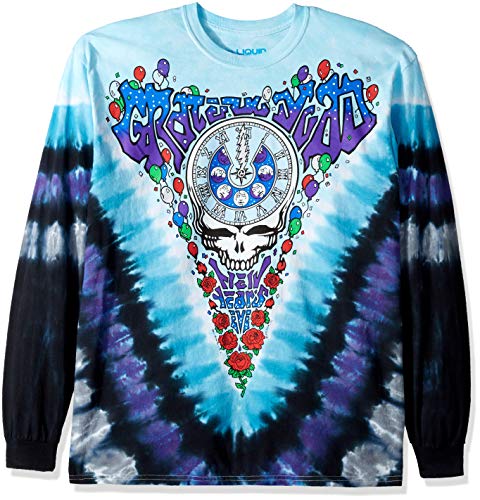 Liquid Blue unisex adult Grateful Dead Midnight Hour Long Sleeve T-shirt T Shirt Tie Dye Medium US