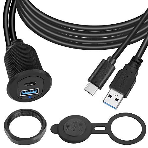 USB-C Auf USB 3.0 Panel-Montage-Kabel – Wasserdicht, 5Gbps, 1m, Mit Gewinde