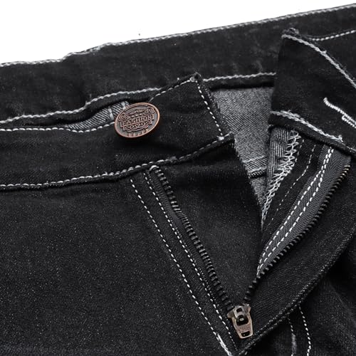 Image of PARIS HAMILTON Men Bootcut Fit Carpenter Style Bellbottom Faded Stretchable Denim Jeans