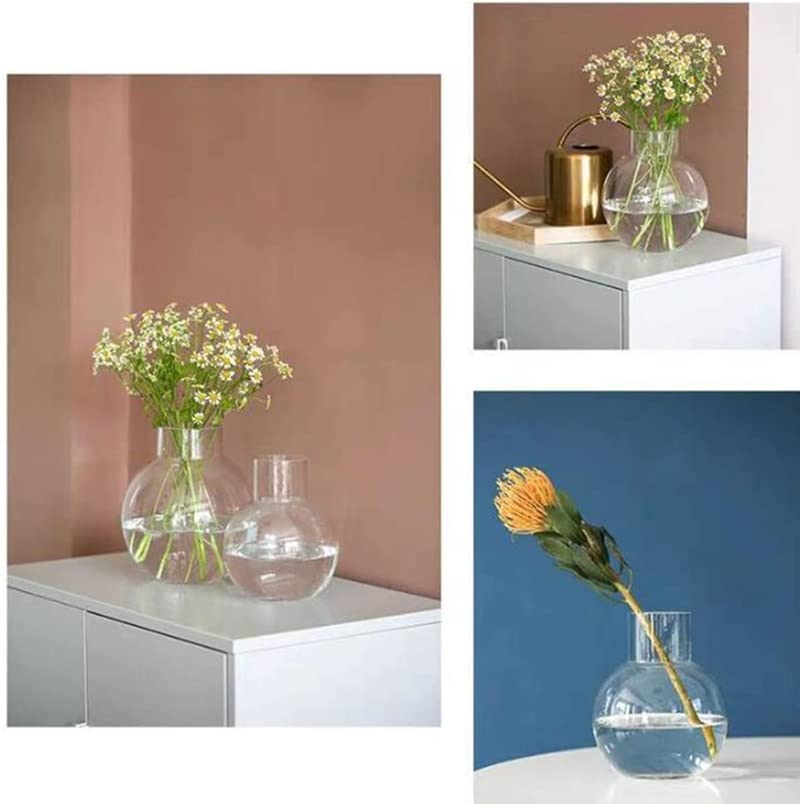 Amazon｜ガラス花瓶 花器丸い円形丸型花瓶 おしゃれ 花瓶北欧 花瓶