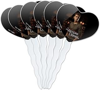 The Vampire Diaries Stefan Heart Love Cupcake Picks Toppers Decoration Set of 6