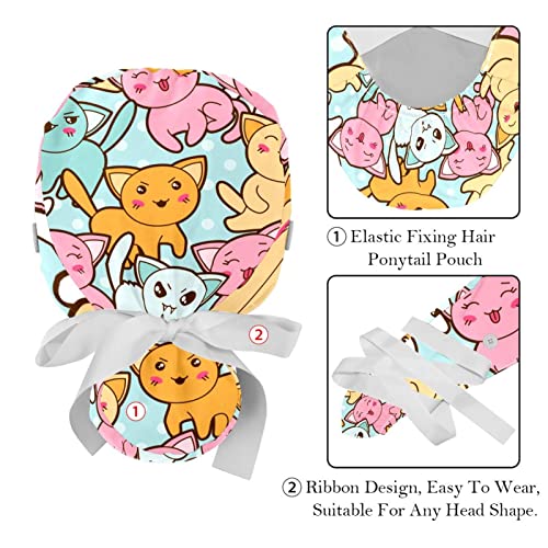 Bonnet bouffant réglable avec bande frontale absorbante pour adulte