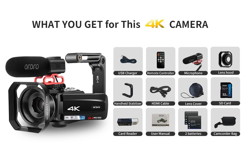 ビデオカメラ 4KULTRAHD Camcorder Amazon.com : Ultimaxx 4K Camera Camcorder 42MP Video Recorder