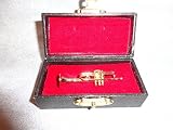 Trumpet Brass Instrument PIN TIE TACK 1.9" Golden Colored