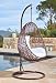 Produktbild Kideo® Hängesessel Komplettset inkl Gestell & Sitzkissen, Lounge-Möbel, Polyrattan, Swing Chair, Gartenmöbel, Lounge (braun/weiß)