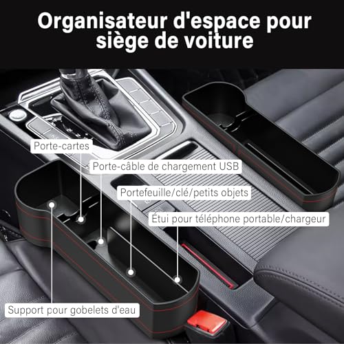Getränkehalter Auto, Multifunktionale Becherhalter Auto, Universell Flaschenhalter Auto, Getränke Halter, Autositz Organizer für Kaffeebecher Getränkedose Phone, PU Leder Car Cup Holder, 2 Haken