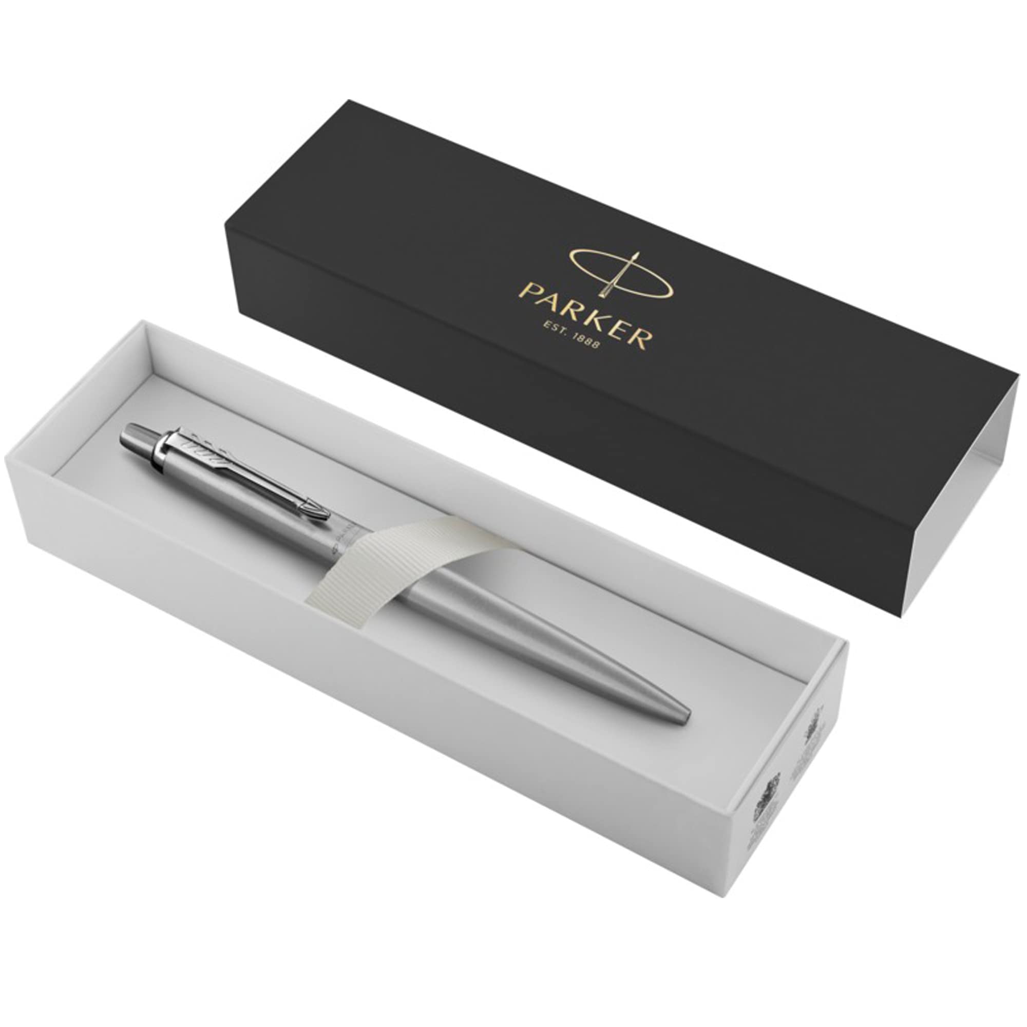 Penna Parker Jotter XL monocromatica personalizzata + confezione regalo | Crea un regalo davvero unico | Incisione laser (Argento)