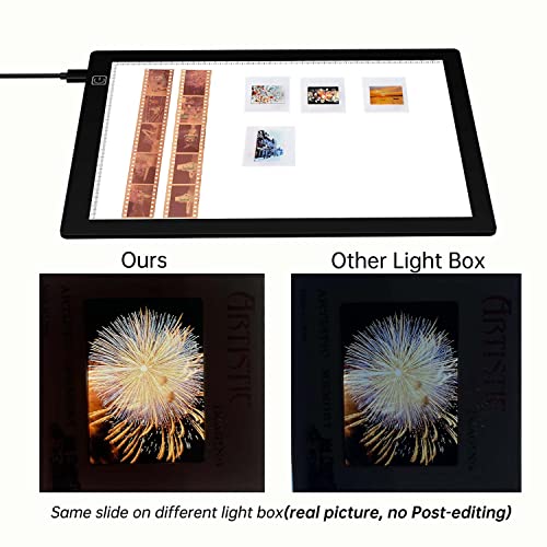 slide viewer light box 5600k 12x8 ultra-thin adjustable brightness backlight for slides and film negative scanning