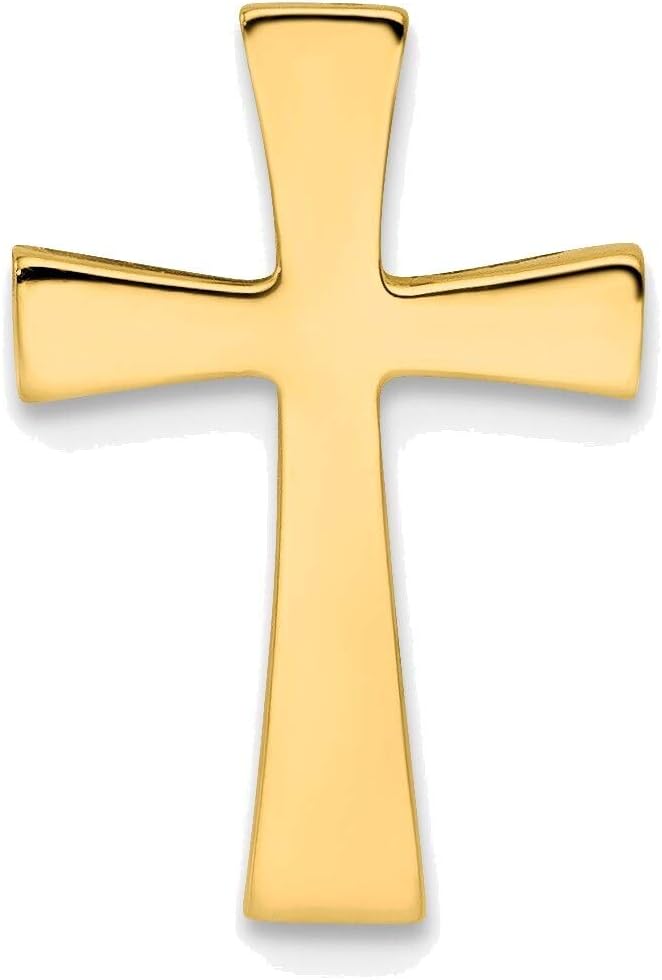 Bonyak Jewelry Polished Cross Chain Slide in 14K Yellow Gold Graceful