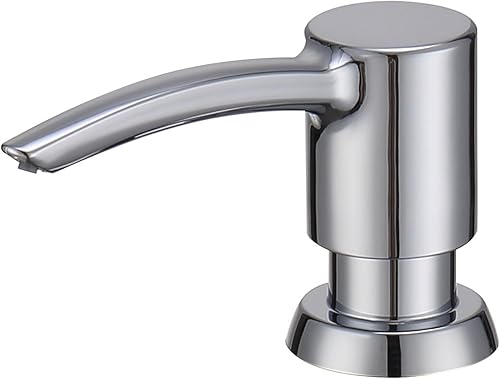 Miniatura 10 de Dispensador de jabón para fregadero de cocina, níquel cepillado, dispensador de jabón integrado, cabezal de bomba de ABS con botella recargable,