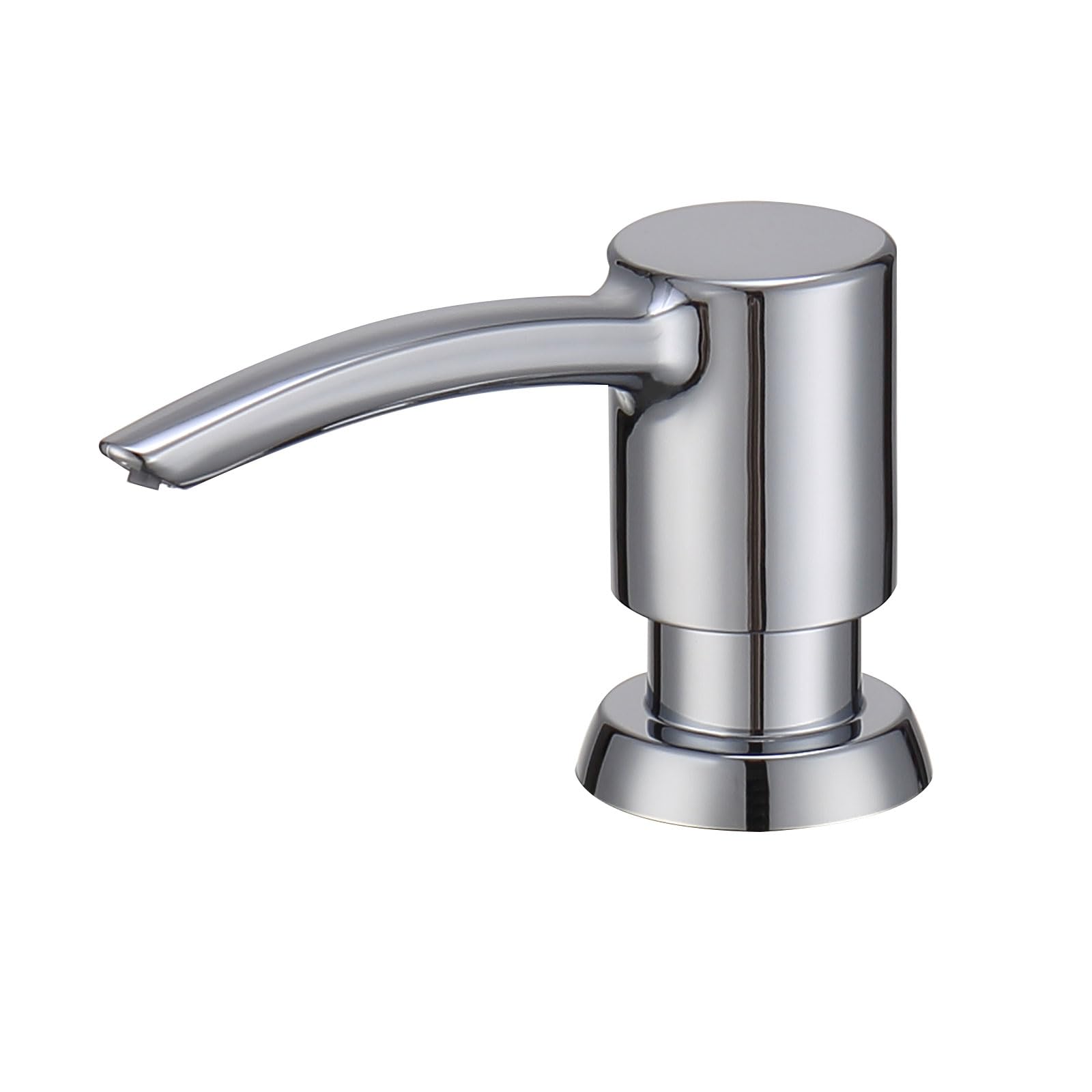 Heouty Kitchen Sink Soap Dispenser, Chrome Built in Soap Dispenser, ABS Pump Head with 12 Ounce Refillable Bottle, Under Counter Dish Soap Hand Lotion