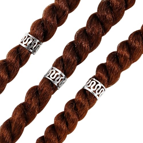 Niuhong Dreadlocks 24 Pcs Viking Braids Braiding Hair Clips for Women and Girls (Silver), 1 count (Pack of 24) - Image 3