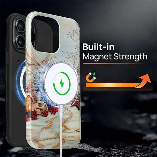 Coque iPhone 15 Pro MagSafe double couche rigide silicone antichoc design Noël