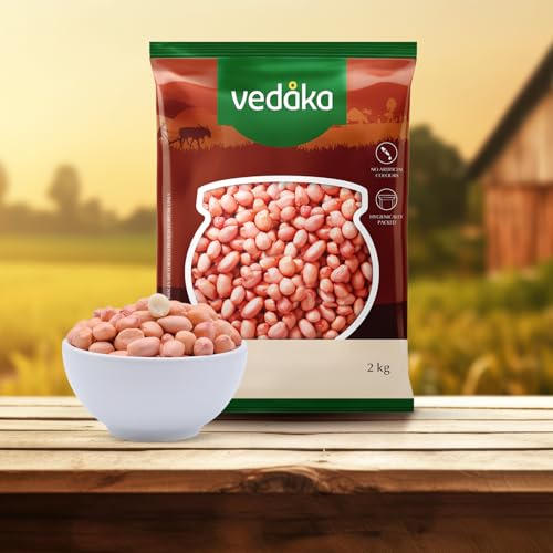 Image of Amazon Brand - Vedaka Raw Peanuts | Pink | 2kg | Premium Moongfali