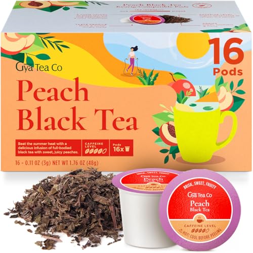 Image of Peach Tea Pod (16 Count) - 100% Natural Caffeinated Black Tea