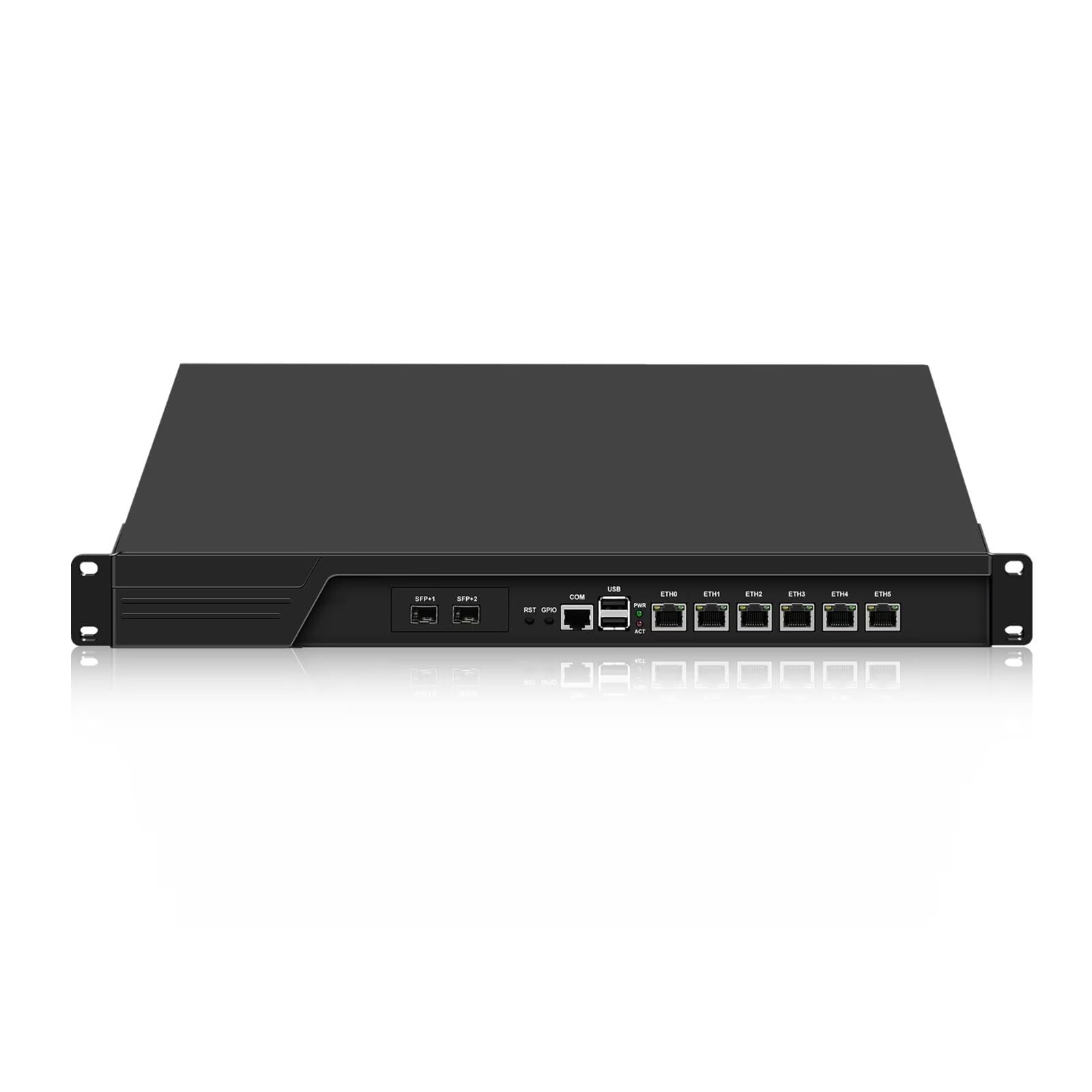SJRC 1U Rackmount Firewall Appliance 989 Core i5 3320M, Dual SFP+ 10GbE Router PC Support OPNsense, 19 Inch Network Security Hardware with 8GB RAM 128GB SSD, VGA, 6 x LAN, COM