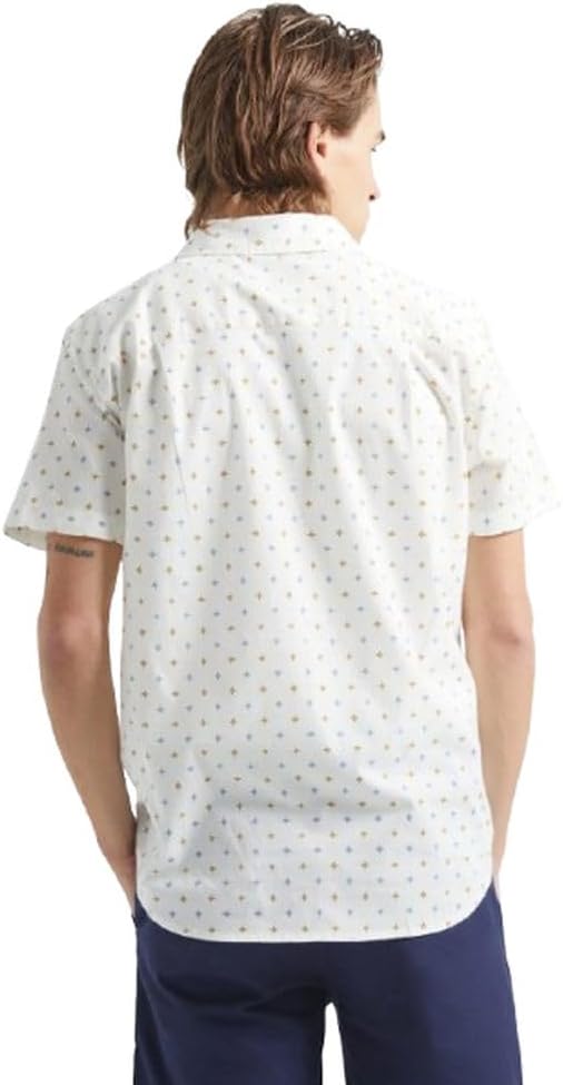 BRIXTON CHARTER PRINT SS WVN WASHED BLACK PYRAMID