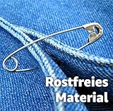 100x Stück Sicherheitsnadeln Mix - Klein & Groß - Safety pins Nadeln Set - Verbandklammern zum Nähen & Schneidern
