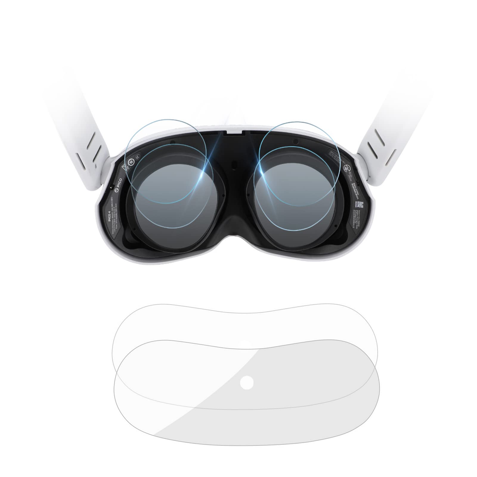 MOOKEENONE 1x VR Protective Film Set VR Headset Glasses Lens Film HD Anti-Scratch Protector Kit for PICO 4