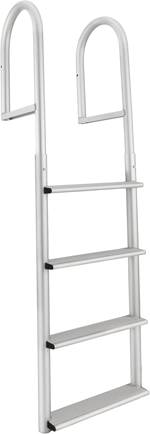 RecPro Marine 4 Step Flip Up and Stationary Boat Dock Swim Ladder 20" Wide