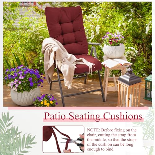 Image of Juexica Ruby Red 17 x 17 Inch 4 Sets Outdoor Patio Chair Cushion