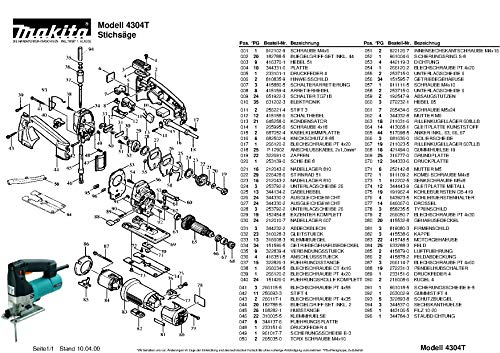 Makita 344443-9-5613 placa deslizante de metal pieza original 4304 T