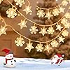 Aigostar 2 Piezas 2.5m 25 LED Guirnaldas Luces Pilas Estrella y Copo de Nieve, 8 Modos Cadena de Luces Navidad, IP44 Impermeable con Temporizador para Interior y Exterior, Fiesta (Blanco Cálido)
