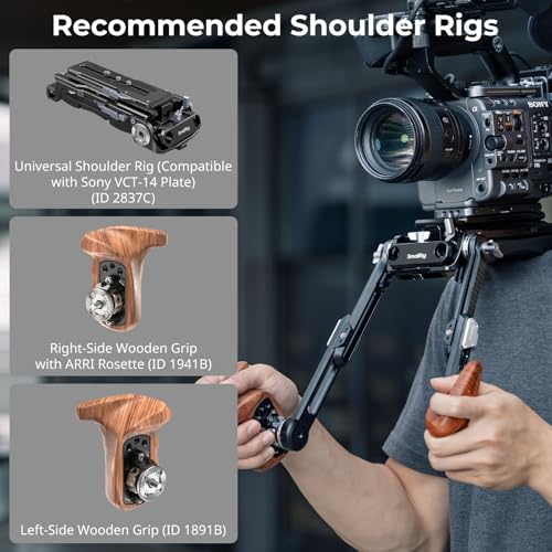 Image of SmallRig Shoulder Rig Extension Arm Adapter Part with M6 Rosette for ARRI, One-Touch Quick Length Adjustment, Pack of 2-5206