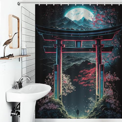 Rideau de douche tissu lavable 140x183cm polyester imperméable - 6