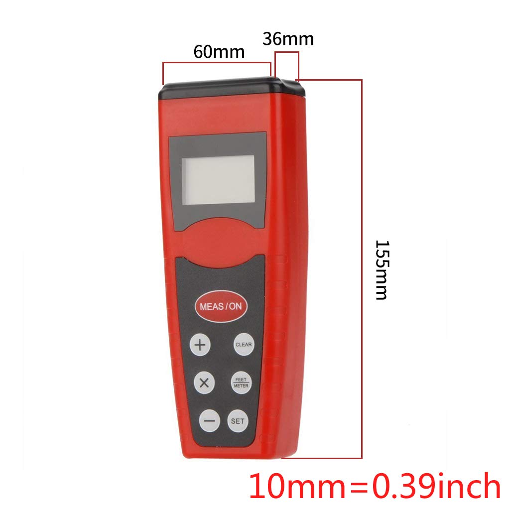 CP3000 Télémètre à ultrasons 18 m avec écran LCD sans fil et infrarouge Rouge 18 m
